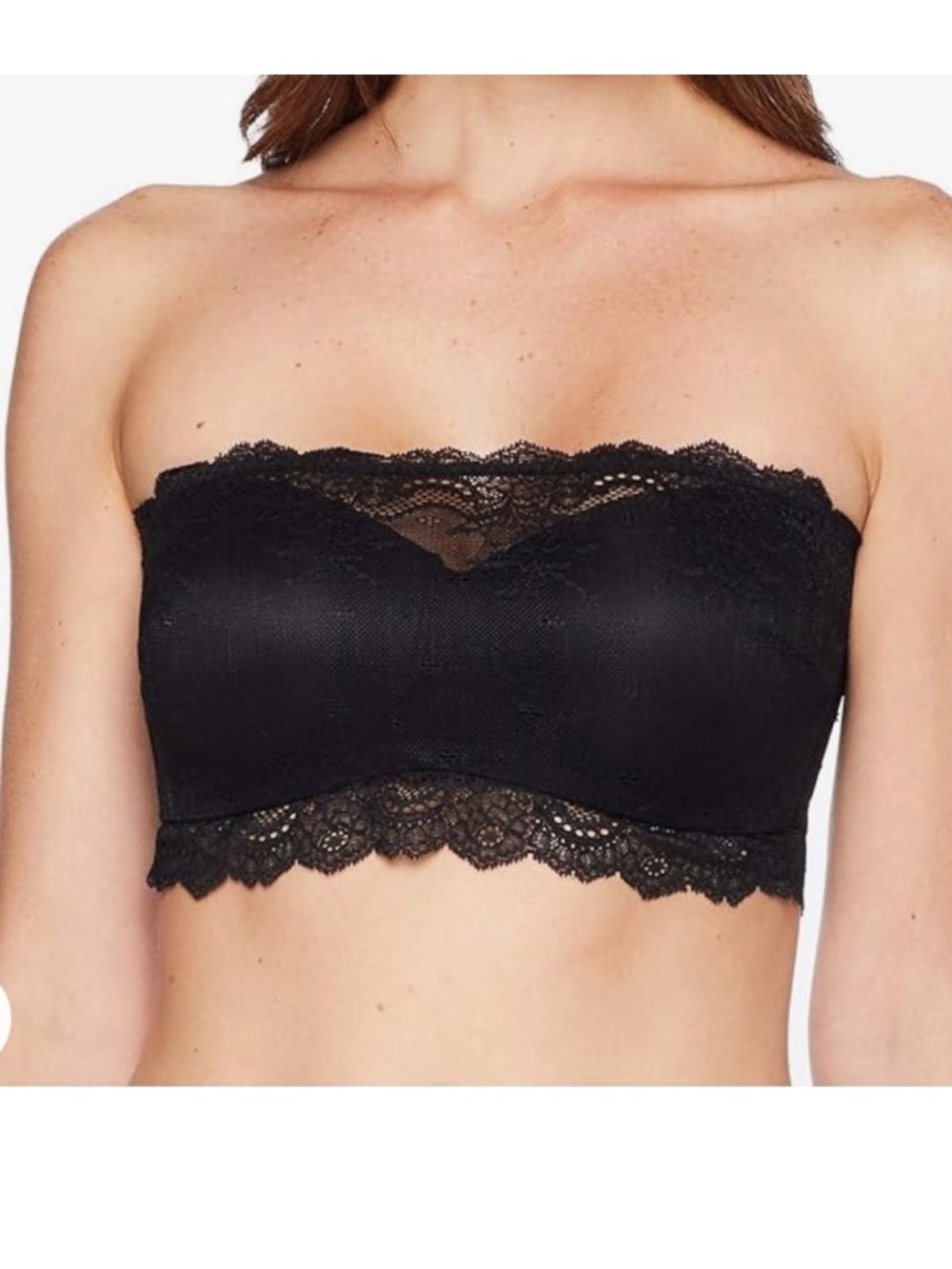SPANX Black Lace Strapless Bandeau “Undie Tectable” Large